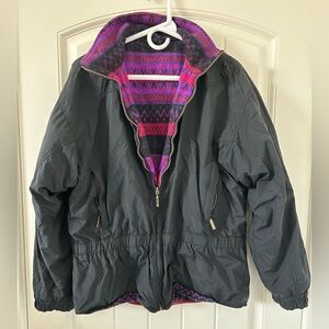 Vintage Nordica Ski Reversible fleece jacket Aztec-inspired print size 12